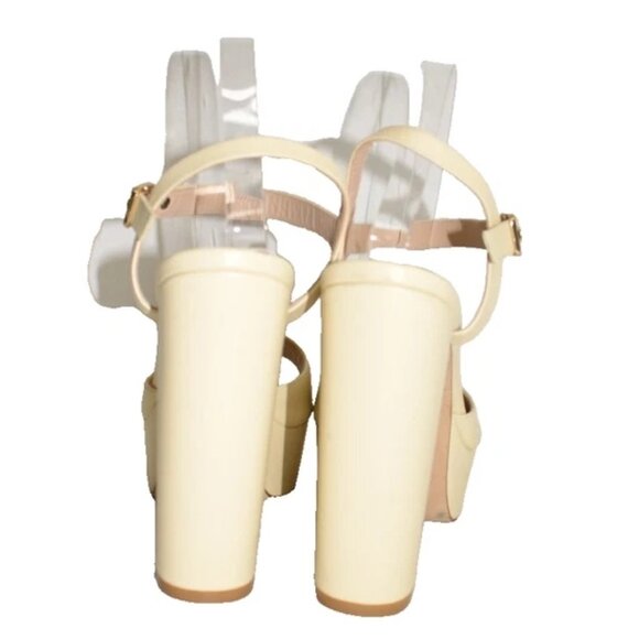 Amazon.com | Stuart Weitzman Women $550 STUART WEITZMAN RYDER LATFORM SANDAL LEATHER CREAM BUTTER YELLOW 10 (MG3)